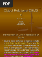 Object Relational DBMSs