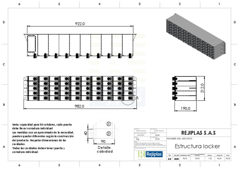 Plano Estructura Locker | PDF