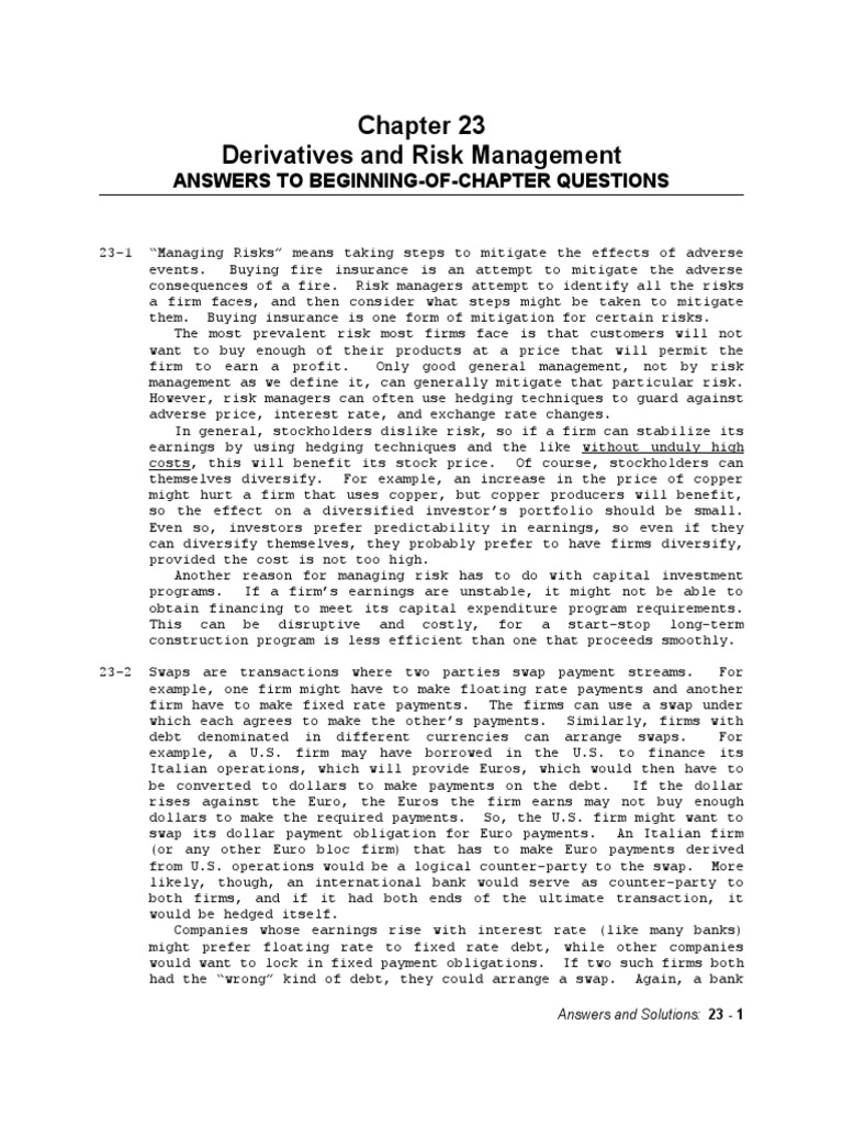 Risk Management Strategies in Banking | PDF | Futures Contract | Hedge ...