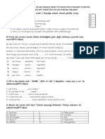 2019-20 Education Year Osman Zeki Yücesan Secondary School 1St Term 1St Written Exam For 6Th Grades