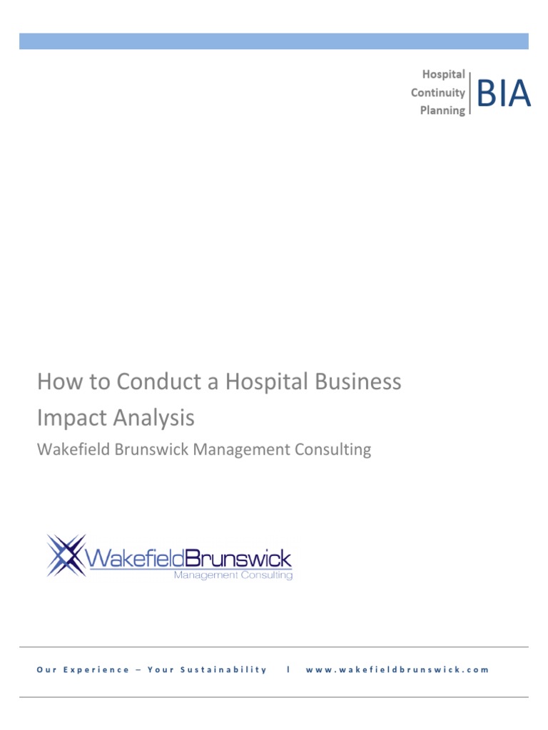 How To Conduct A Hospital Business Impact Analysis | PDF | Disaster ...