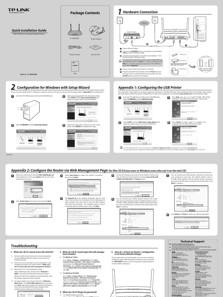 Fresh Look at Tl Wdr3600 Router Quick Setup Guide Pdf Computer Network