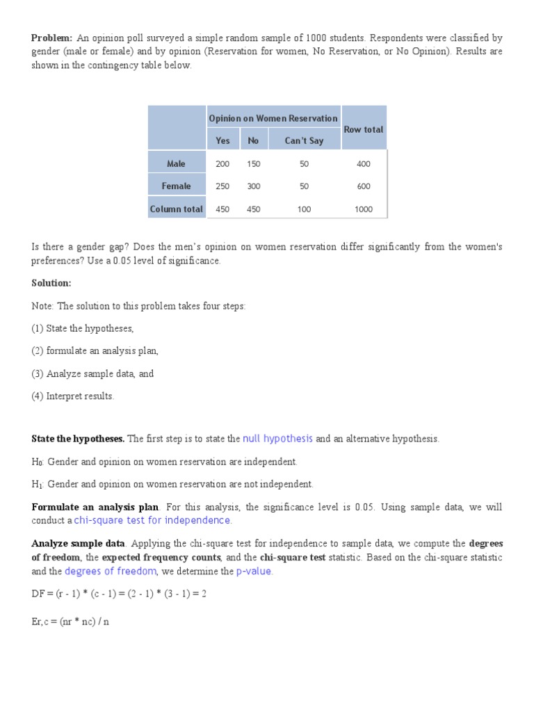 Chi Square Problem With Solution P Value Chi Squared Test