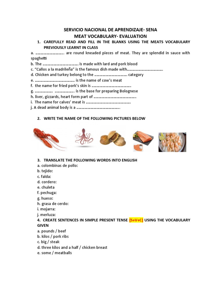 Evaluation About Meats (1) Complete PDF