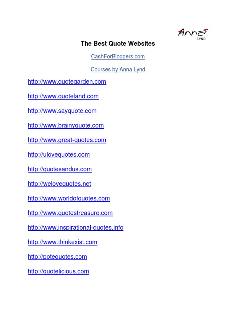 The Best Quotes Websites | PDF