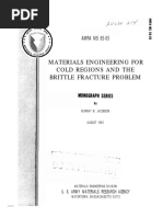 MATERIALS ENGINEERING FOR COLD REGIONS AND THE BRITTLE FRACTURE PROBLEM AD0620214