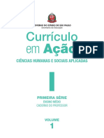 Caderno Do Professor – Ensino Médio 1ª Série Ciências Humanas VERSÃO PRELIMINAR