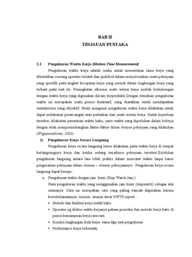 Pengukuran Waktu Kerja & Therblig | PDF