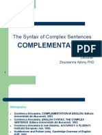 Lecture The Syntax of Complex Sentences Complementation