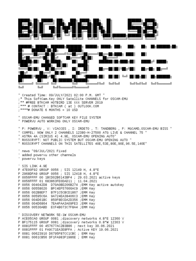 Softcam Llaves Powervu | PDF | Broadcasting | Television Network