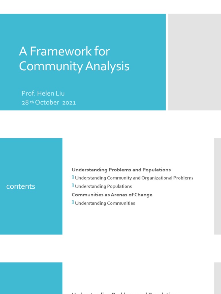 Framework for Community Analysis | PDF | Community | Social Work