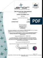 Certificado-Interruptores New Light