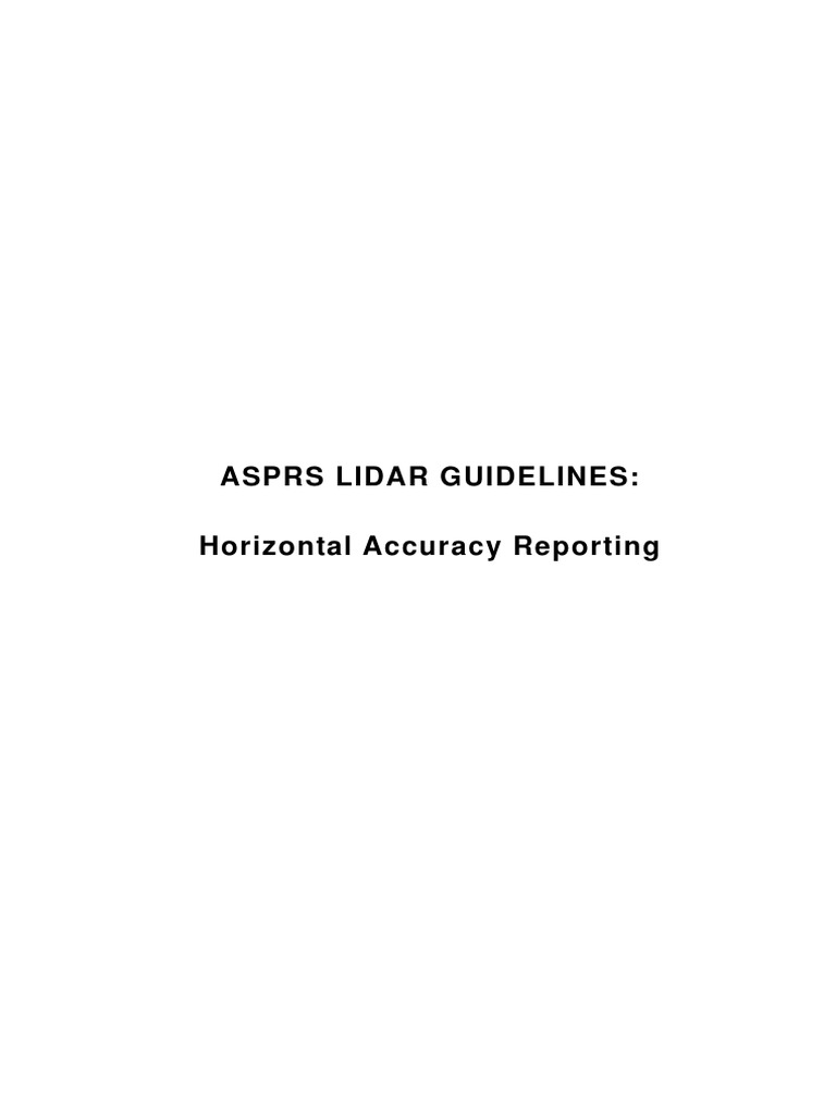 Asprs Lidar Guidelines: Horizontal Accuracy Reporting | PDF | Lidar ...