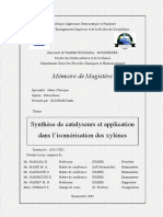 Mémoire de Magistère: Synthèse de Catalyseurs Et Application Dans L'isomérisation Des Xylènes