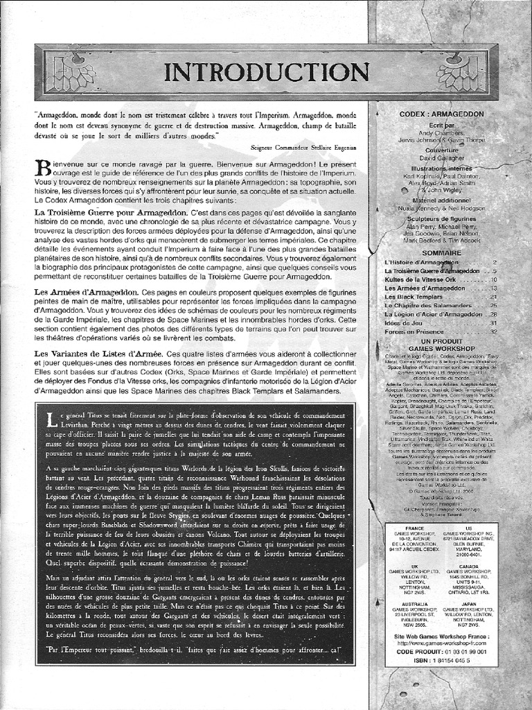 Warhammer 40K - (Codex) Armageddon (FR) | PDF