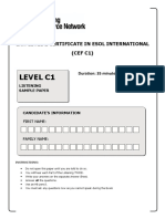 LRN Level 2 Certificate in Esol International Cef c1 Sample Paper