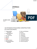 Building Materials: 16 Division of Building Construction