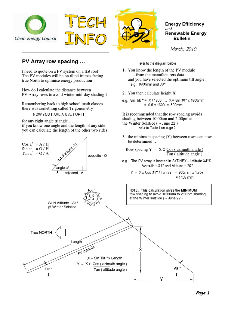 Solar Panel Array Row Spacing