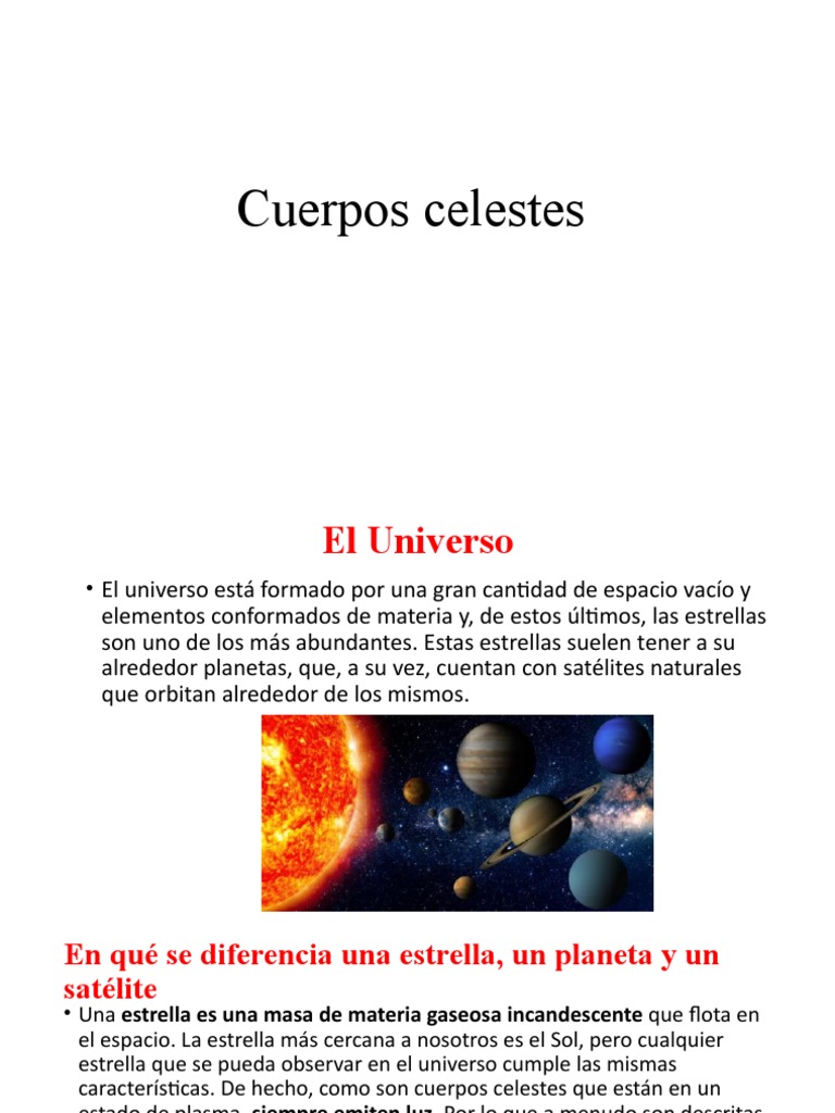 Cuerpos Celestes PDF Estrellas Universo