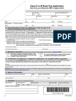 RDT103 - Class D or M Road Test Application - Fillable - 0620-10