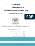 Assignment of Merger and Acquisition of Telecommunication Industry in India
