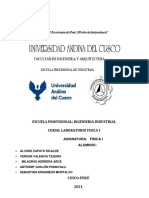 Lab. Física I: Ing. Industrial Cusco