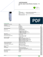 Product data sheet for Modicon Quantum discrete output module provides technical specifications