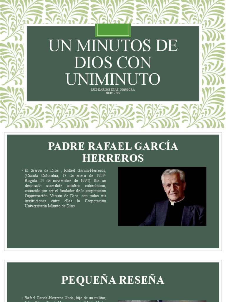 Padre Rafael García-Herreros: Fundador Minuto de Dios | PDF | Historia ...