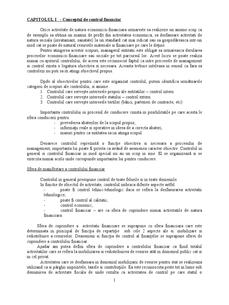 Conceptul de Control Financiar | PDF
