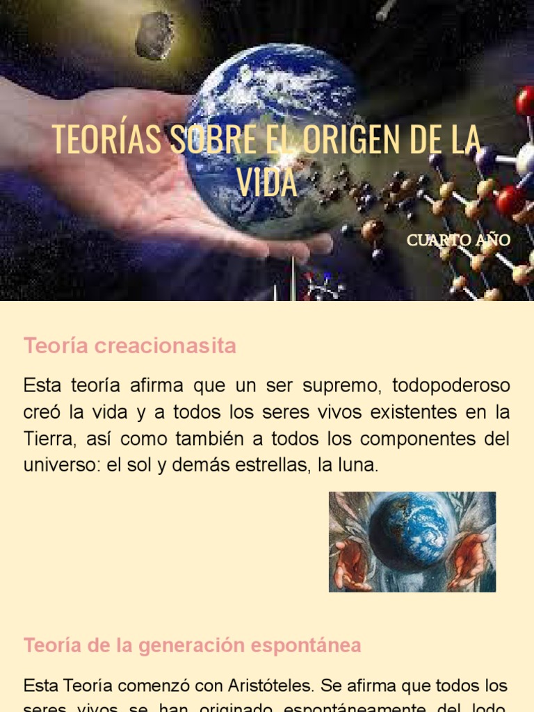Teorías del Origen de la Vida en la Tierra | PDF | Ciencias fisicas ...