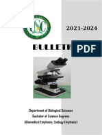 Bulletin: Department of Biological Sciences Bachelor of Science Degrees (Biomedical Emphasis Zoology Emphasis)