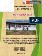 Municipalidad Distrital de Huimbayoc: Ficha Técnica de Aii