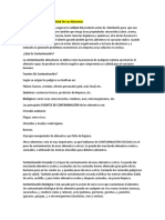 Razones Para Cuidar La Calidad De Los Alimentos y tipos de contaminaciones