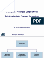 Finanças Corporativas Introdução