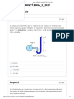 Teste Unidade II Hidrostática 2 2021