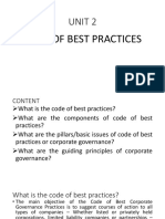 Unit 2: Code of Best Practices