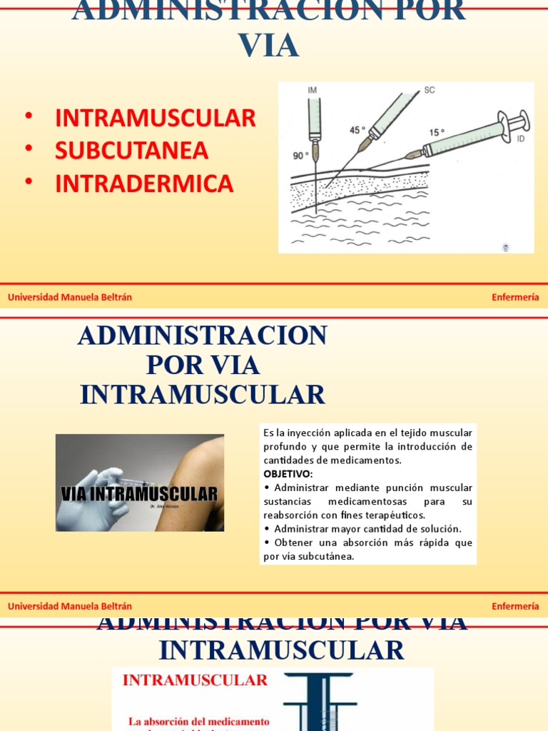 Administracion Por Via Im-Sc-Id | PDF | Inyección (medicina ...