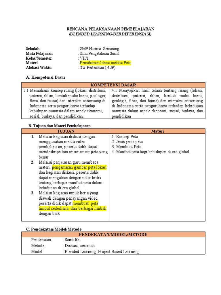 Rencana Pelaksanaan Pembelajaran-Helping Hand | PDF