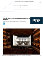 Ator Do Teatro Bolshoi de Moscou Morre No Palco Após Acidente - Mundo - G1