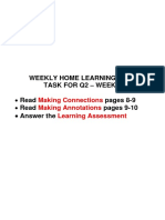 Weekly Home Learning Plan Task For Q2 - Week 2 Pages 8-9 Pages 9-10 Answer The