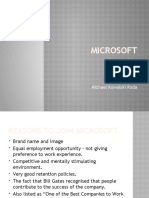 Microsoft: Presented By: Varma Pooja Lu Xu Okupe Yewande Michael Kowalski Roda