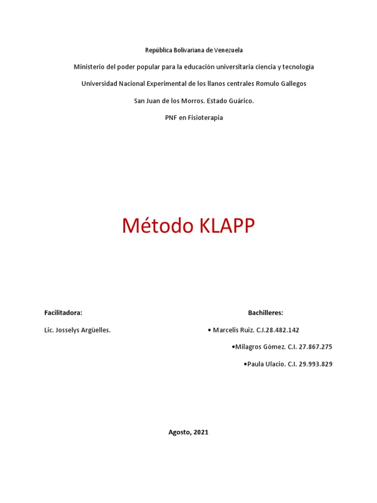 Ejercicios del Método Klapp para Escoliosis | PDF | La columna ...