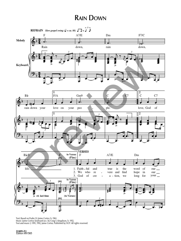 Rain Down PDF Religious Music