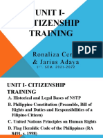 Unit I-Citizenship Training: Ronaliza Cenal & Jarius Adaya