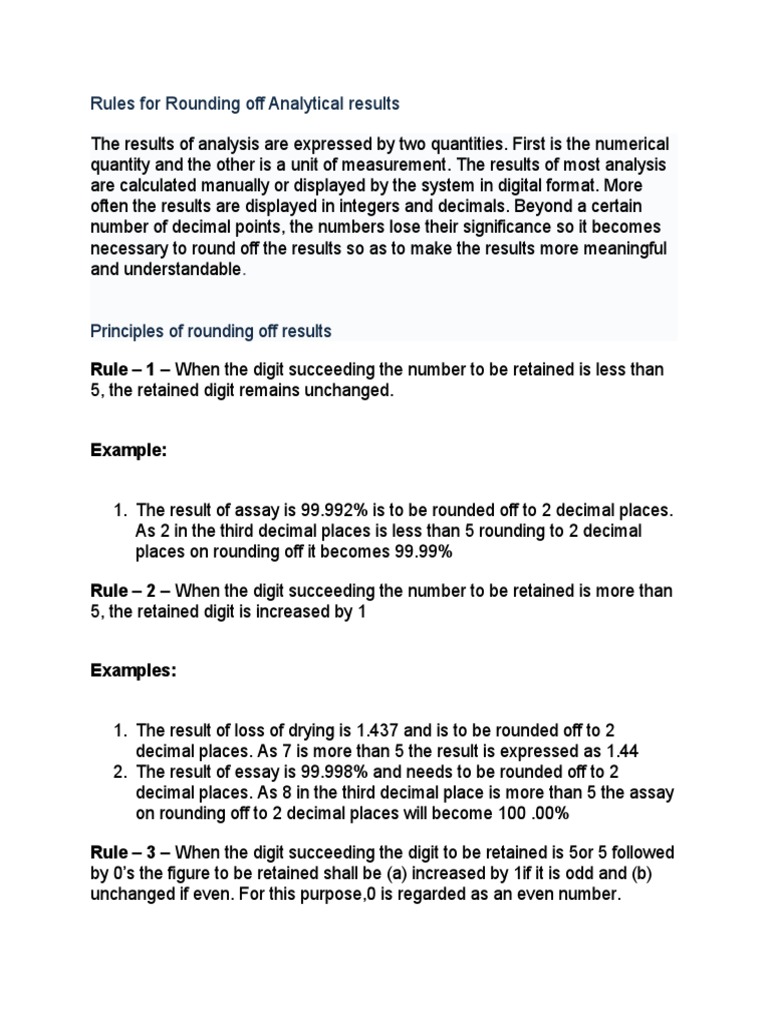 05-Rounding Off Analytical Results | PDF | Significant Figures | Numbers