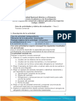 Guía de Actividades y Rúbrica de Evaluación - Unidad 1 - Paso 2 - Travesía Comercial