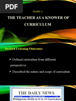 The Teacher As A Knower of Curriculum