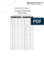 Tsa Specimen Answer Key