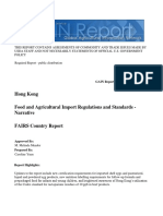 Hong Kong Food Import Rules Report