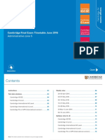 Cambridge Final Exam Timetable June 2016: Administrative Zone 5